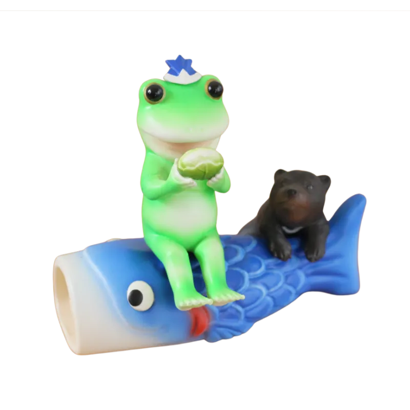 鯉のぼりカエル